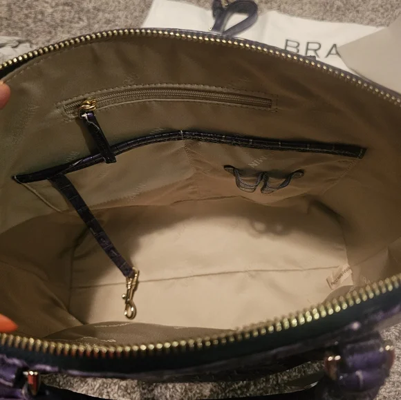 BRAHMIN- Duxbury Satchel Autumn Solid Mini Melbourne- Genuine Leather - Picture 9 of 13